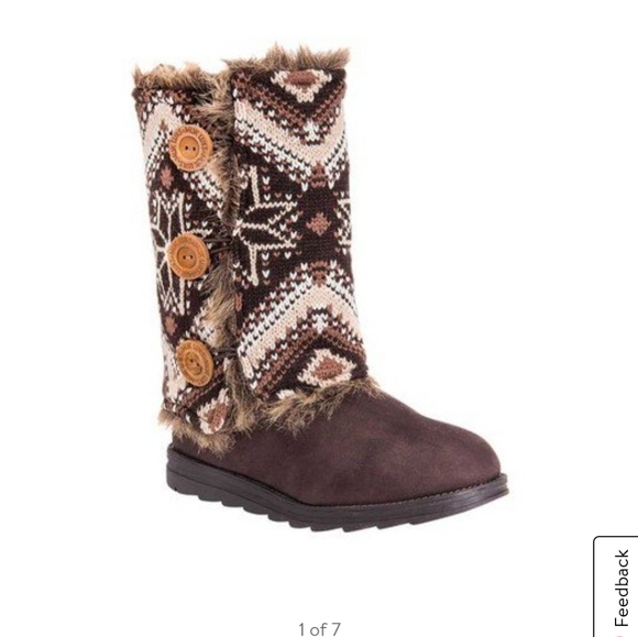 Muk Luks Andrea reversible sweater boots size 7 - Picture 2 of 9
